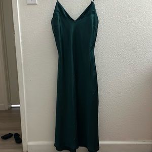 Forest green slip dress